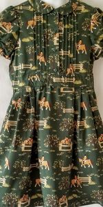 Gymboree Girls 8 Green English Riders Horses Dress